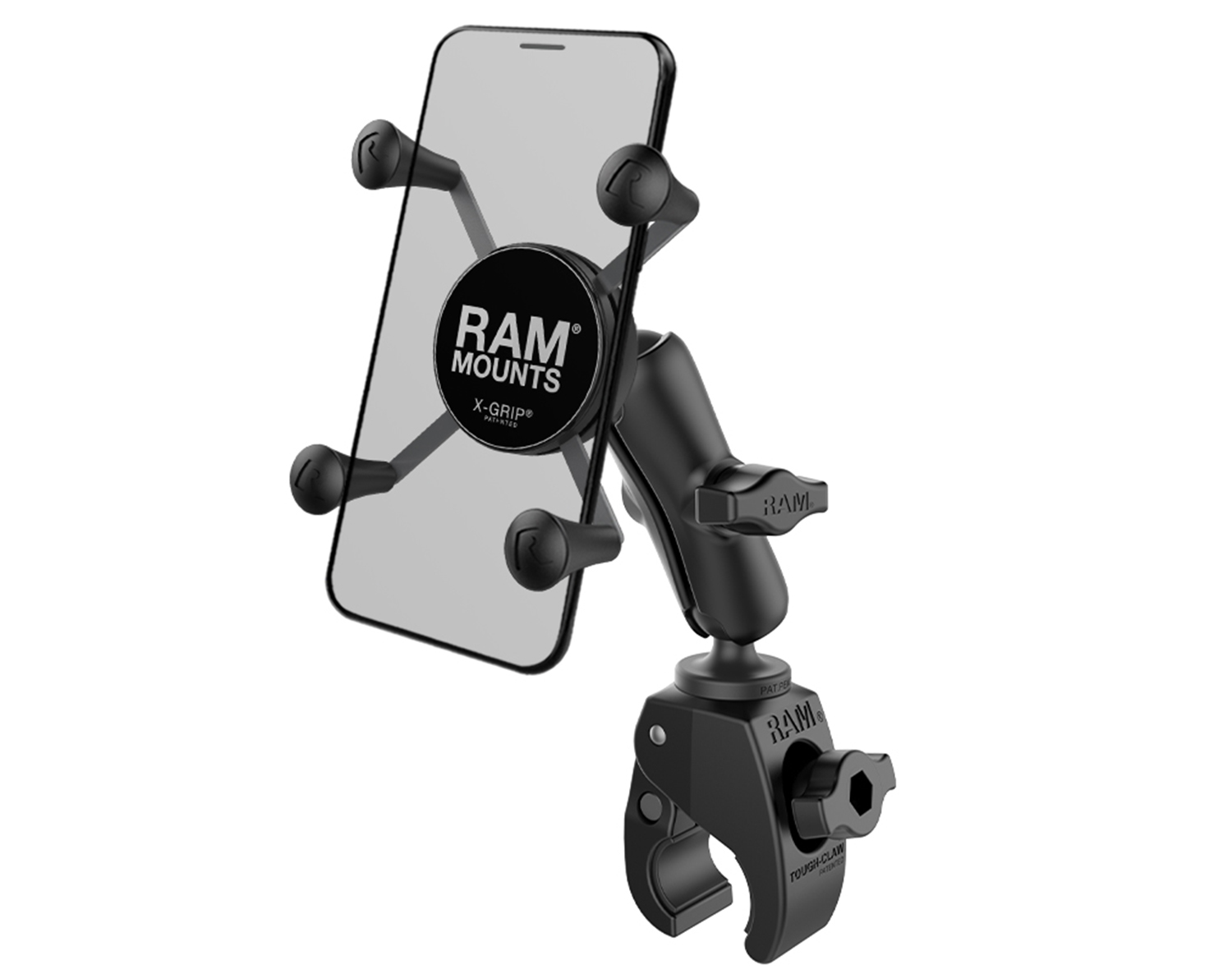 RAM Mounts RAP-B-400U Tough-Claw Small Clamp Base with Ball with B Size 1  Ball for Rails 0.625 to 1.14 in Diameter